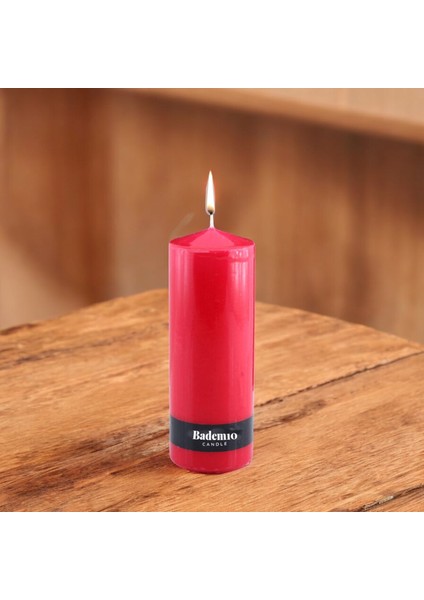 Baton Mum Kırmızı Silindir Dekoratif Mumu Kandil Fitilli Mumlar Şamdan Kokusuz 6 x 17 cm fırsatları