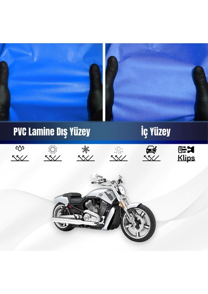 Harley Davidson Vrsc V- Rod Muscle Motosiklet Brandası Su Geçirmez Branda Mavi Branda Motor Branda