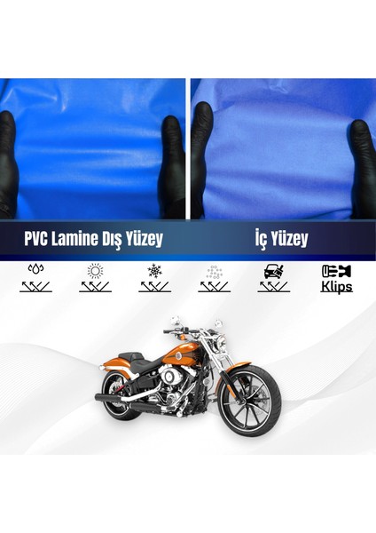 Harley Davidson Softail Brekaout Fxsb Motosiklet Brandası Su Geçirmez Branda Mavi Motor Branda