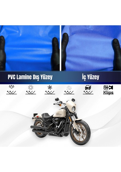 Harley Davidson Softail Low Rider Motosiklet Brandası Su Geçirmez Branda Mavi Branda Motor Branda