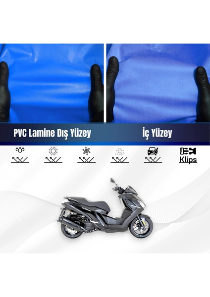Peugeot Pulsion 125 Motosiklet Brandası Su Geçirmez Branda Mavi Branda Motor Branda