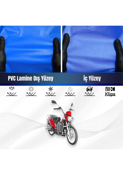 Yukı Yk-22 Rüzgar Motosiklet Brandası Su Geçirmez Branda Mavi Branda Motor Branda