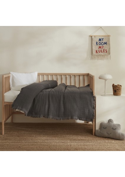 Lily %100 Pamuk Bebek Battaniye Gri