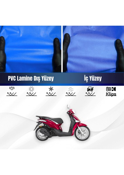 Pıaggıo Liberty 200 Motosiklet Brandası Su Geçirmez Branda Mavi Branda Motor Branda