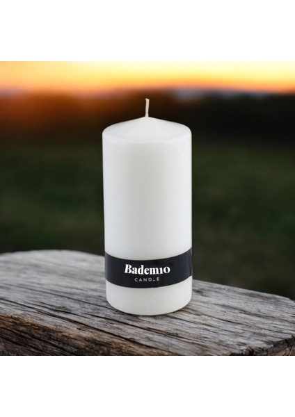 Baton Mum Beyaz Silindir Dekoratif Mumu Kandil Fitilli Mumlar Şamdan Kokusuz 6 x 13 cm fırsatları