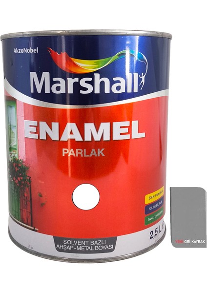 Enamel Sentetik Parlak Yağlı Boya 2.5 Lt Yeni Gri Kayrak