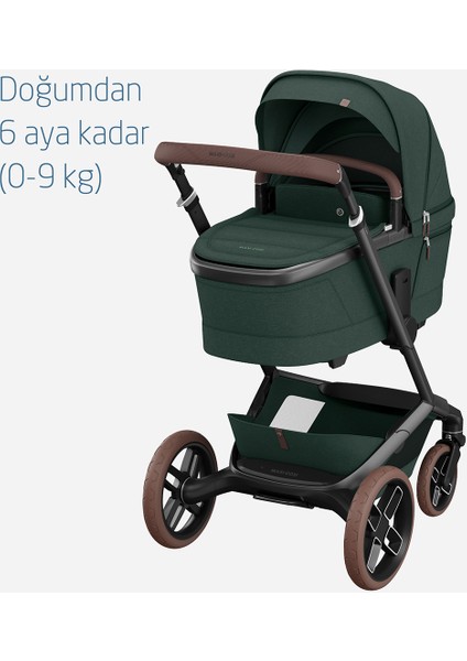 Fame Portbebeli Led Işıklı Entegre Telefon Şarj Üniteli Premium Bebek Arabası Twillic Green