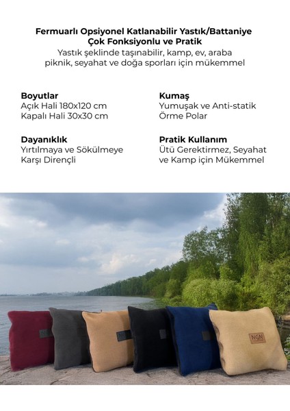 Katlanabilir Polar Battaniye & Yastık – Premium Soft Seyahat, Araba ve Uçak Için Opsiyonel Kullanım