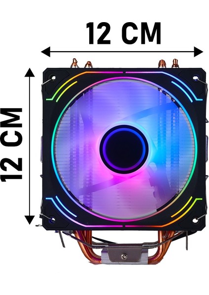 FROZEN-II 1X12CM AUTO RAİNBOW FANLI KULE FAN AMD INTEL UYUMLU İŞLEMCİ SOĞUTUCUSU modelleri