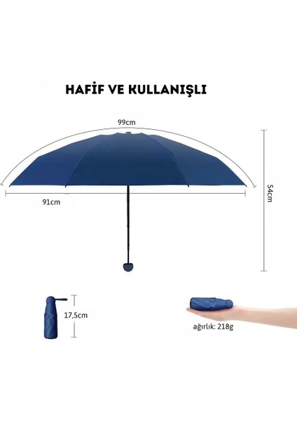 Özel Kılıflı Mini Kapsül Şemsiye, Su Geçirmez ve Taşınabilir Model 6 Telli fiyatları