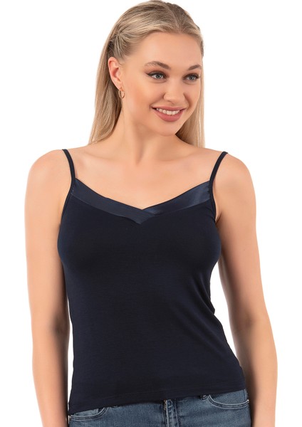 Özkan 2040 Kadın Premium Kumaş Viskon Saten Yakalı Esnek Rahat Ince Askılı Atlet indirimleri