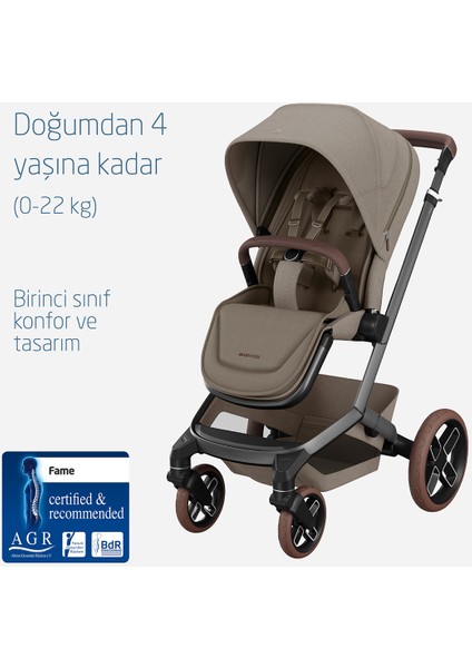 Fame Portbebeli LED Işıklı Entegre Telefon Şarj Üniteli Premium Bebek Arabası Twillic Truffle fırsatları