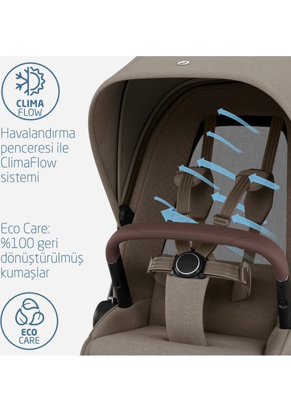 Fame Portbebeli LED Işıklı Entegre Telefon Şarj Üniteli Premium Bebek Arabası Twillic Truffle