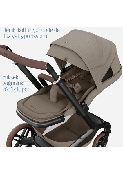 Fame Portbebeli LED Işıklı Entegre Telefon Şarj Üniteli Premium Bebek Arabası Twillic Truffle