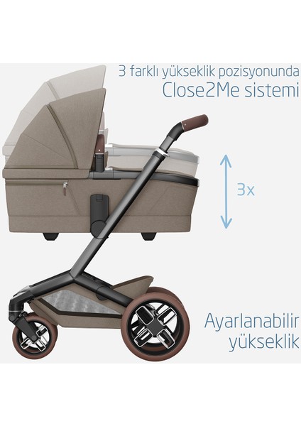 Fame Portbebeli LED Işıklı Entegre Telefon Şarj Üniteli Premium Bebek Arabası Twillic Truffle