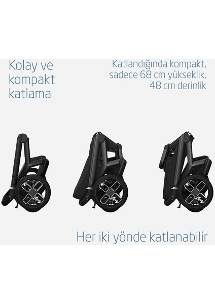 Fame Portbebeli LED Işıklı Entegre Telefon Şarj Üniteli Premium Bebek Arabası Twillic Black