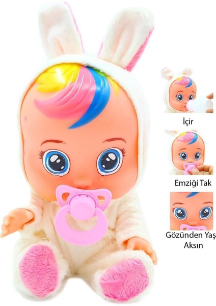 Mavi Beyaz ve Pembe Renk Ağlayan ve Konuşan Et Bebek