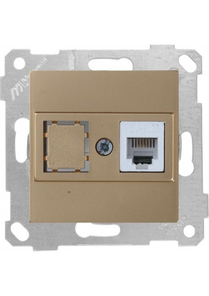 Rita A.altın Mek+Tuş Telefon Prizi 1XRJ12 (Cat3) MUT-2200 125 0180