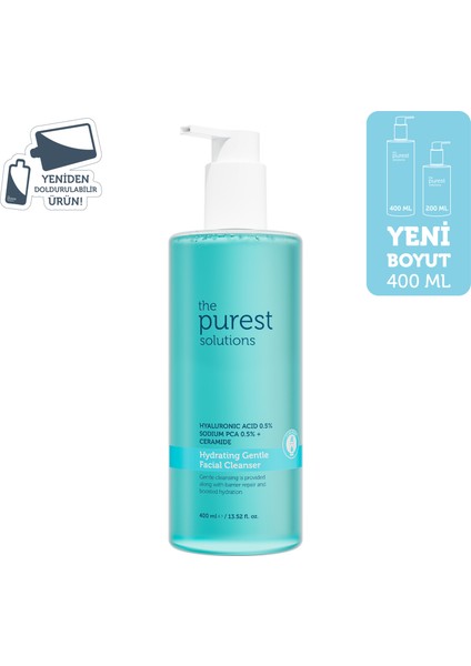 Kuru ve Karma Ciltler Için Nemlendirici ve Bariyer Onarıcı Hyalüronik Asit Yüz Temizleme Jeli 400 ml