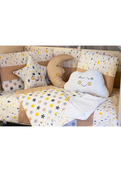 Bebek Uyku Seti Nevresim Takımı 70x130 Damla Kahverengi