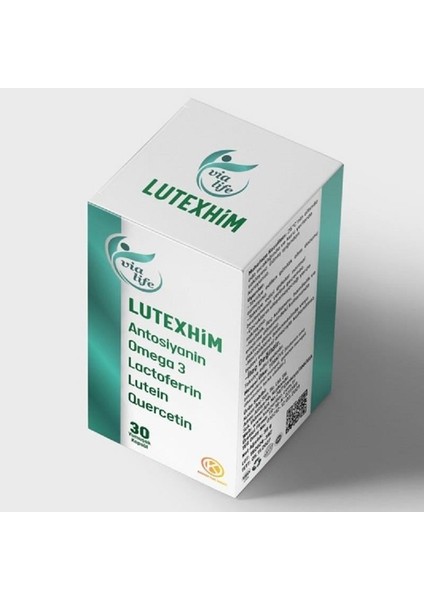 Lutexhim - Lutein, Laktoferrin, Kuersetin ve Omega 3 içeren Gıda Takviyesi 30 Softjel