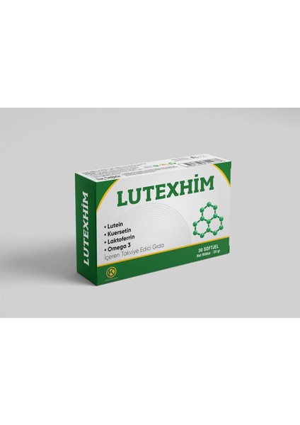 Lutexhim - Lutein, Laktoferrin, Kuersetin ve Omega 3 içeren Gıda Takviyesi 30 Softjel