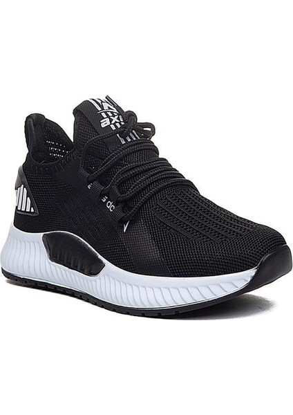 Axs Siyah Beyaz Triko Erkek Sneaker Spor Ayakkabı
