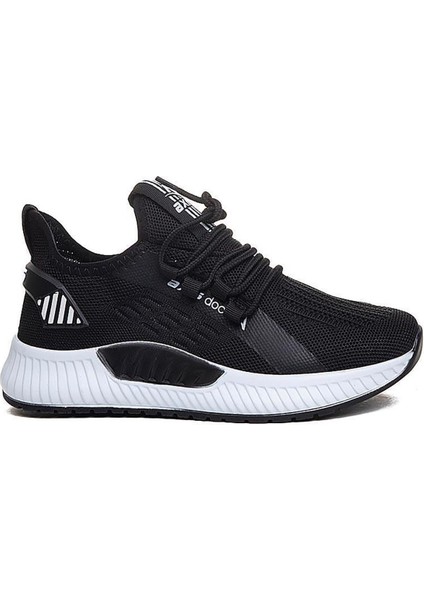 Axs Siyah Beyaz Triko Erkek Sneaker Spor Ayakkabı