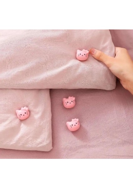 6 Adet Hello Kitty Desen Yorgan Kılıfı Tutucu Sabitleyici Yastık Nevresim Örtü Düzenleyici