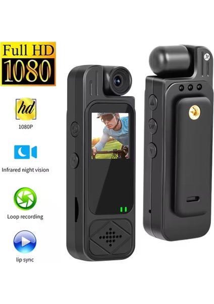 Taşınabilir Mini Kamera 1.3 Inç Hd 1080P Güvenlik Için Taşınabilir Vücut + Motor + Bisiklet + Doğa Kamerası