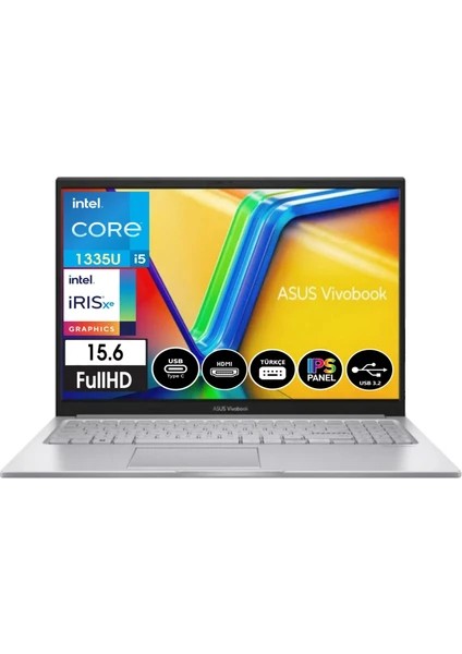 X1504VA-NJ104P3 Intel I5-1335U 40GB 512GB SSD 15.6" Freedos Notebook