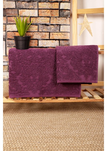 2 Parça Jakarlı Banyo Havlu Takımı Doku Desen fiyatları