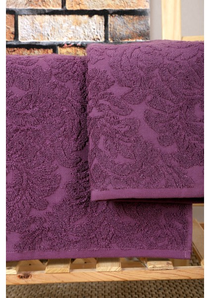 2 Parça Jakarlı Banyo Havlu Takımı Doku Desen modelleri