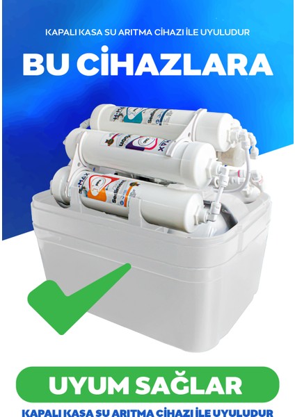 Hanedan Marka Su Arıtma Cihazı Filtresi Kapalı Kasa 5'li Filtre Seti - Membran Filtre - A0055