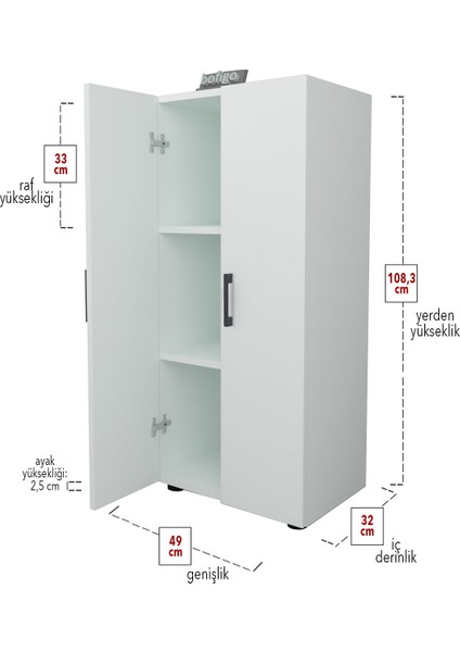 3 Raflı 2 Kapaklı Çok Amaçlı Mutfak Dolabı Banyo Dolabı Çok Amaçlı Dolap Beyaz indirimleri