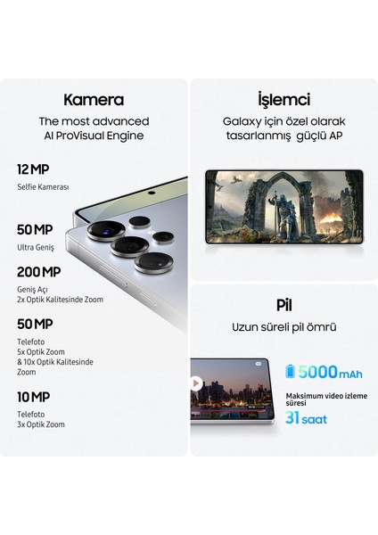 Galaxy S25 Ultra 1 Tb 12 GB Ram (Samsung Türkiye Garantili)