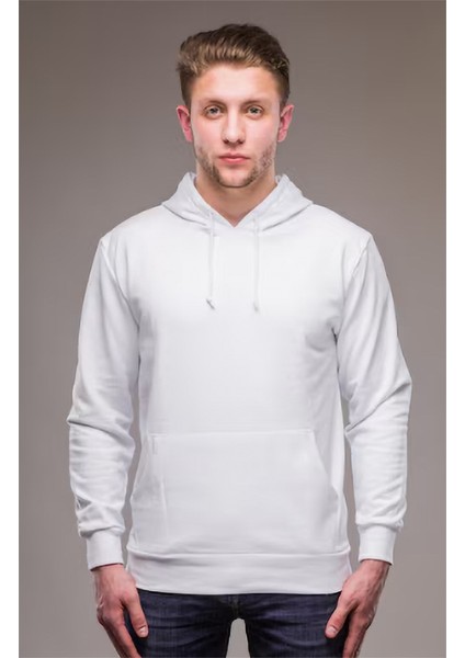 Kapşonlu Unisex Sweatshirt Erkek Kadın Sade Cepli Hoodie