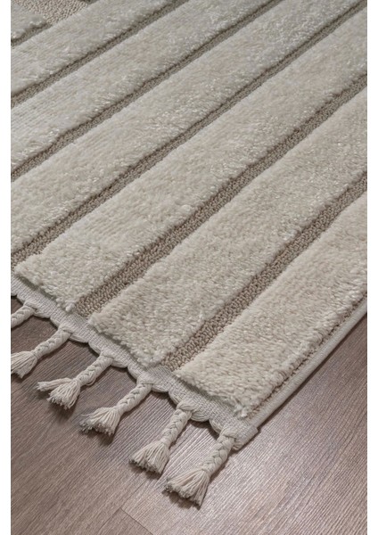 Bukle Dokuma Yumuşak Halı Salon Oturma Odası Mutfak Yatak Odası Yolluk Kilim Krem Bej