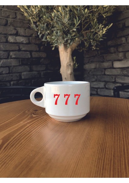 777 Melek Sayıları Yazılı Baskılı Seramik Kupa Bardak