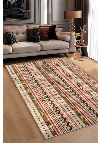 Konspet Tasarım Dijital Baskılı Dot Taban Salon-Mutfak-Yatak Odası Halısı