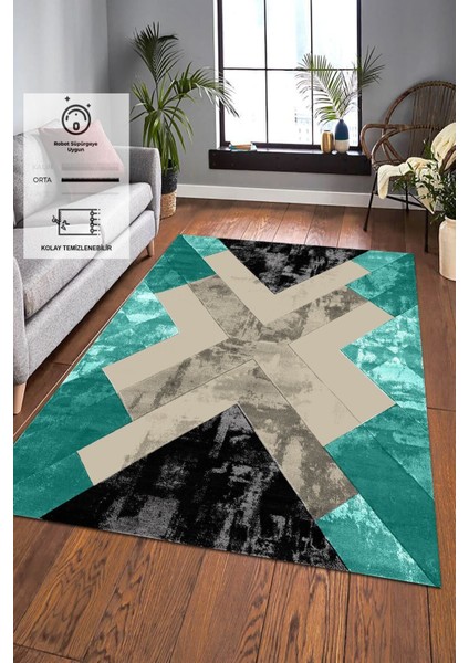 Eco Touch Serisi Dijital Baskı Kaymaz Tabanlı Yıkanabilir Salon Halısı Mutfak Halısı Koridor Halısı