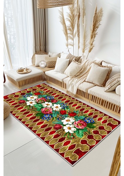 Konspet Tasarım Dijital Baskılı Dot Taban Salon-Mutfak-Yatak Odası Halısı