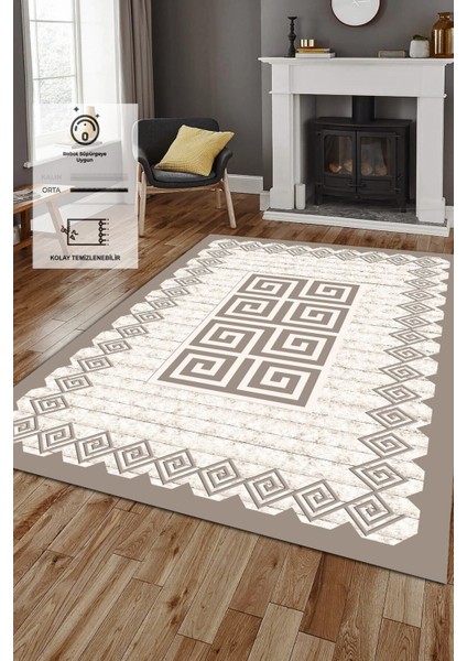 Eco Touch Serisi Kaymaz Taban, Makinada Yıkanabilir, Dijital Baskılı, Modern Halı