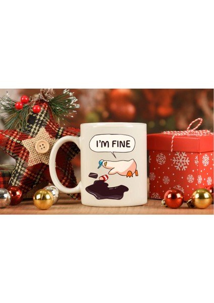 I'm Fine Yazılı Kupa Bardak Hediye