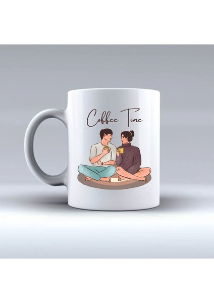 Coffee Time Resimli Kendin Tasarla Arkadaş Bardağı Kişiye Özel Isim Yazılı Seramik Kupa Bardak
