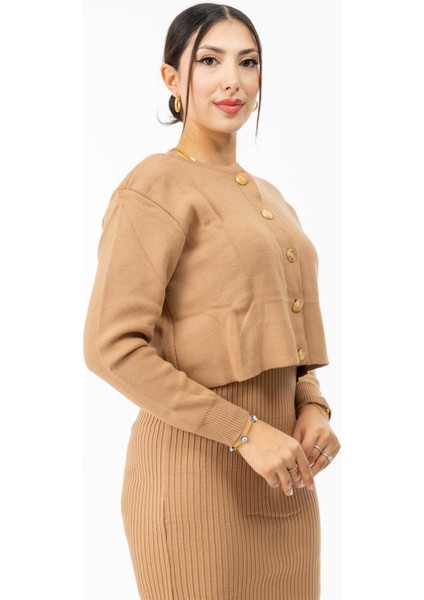 3064 Triko Kadın Takım Bej