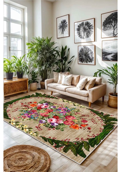 Konspet Tasarım Dijital Baskılı Dot Taban Salon-Mutfak-Yatak Odası Halısı