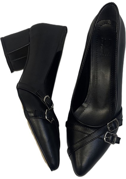 Kafkaslar 5 cm Orta Boy Toka Detaylı Kadın Kalın Topuklu Ayakkabı fiyatları