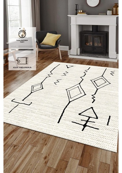 Eco Touch Serisi Kaymaz Taban, Makinada Yıkanabilir, Dijital Baskılı, Modern Halı