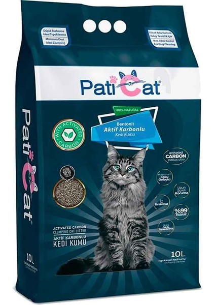 Kedi Kumu Aktif Karbonlu Ince Taneli 10 Lt